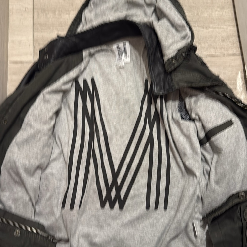 army style jacket leather collar and sleeves removable hood - Picture 2 of 2